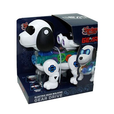 Işıklı, Müzikli ve Hareketli Beyaz Robot Köpek