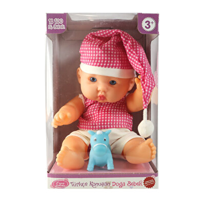 Doğa Et Bebek ve Minik Arkadaşı Fuşya Kareli Elbise