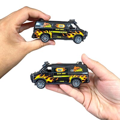 1:36 Die Cast Çek Bırak Siyah Arazi Minibüsü