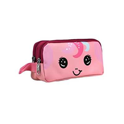 Unicorn Desenli Pembe Kalem Çantası