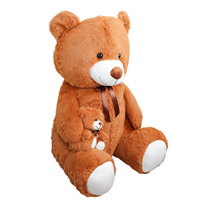 Yavrulu Fularlı Kahverengi Ayı 100 Cm