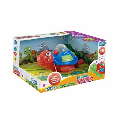 Sesli ve Işıklı Çarp Dön Sevimli Tospik Eğitici Kaplumbağa Kırmızı