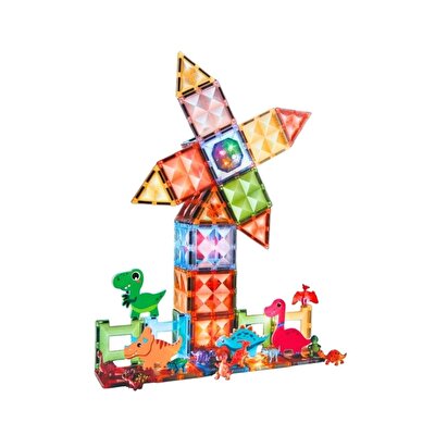 Magnetic Tiles 3D Mıktnatıslı Light Manyetik Yapı Blokları 82 Parça