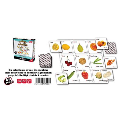 Tombala Meyveler ve Sebzeler Eşleştirme Oyunu
