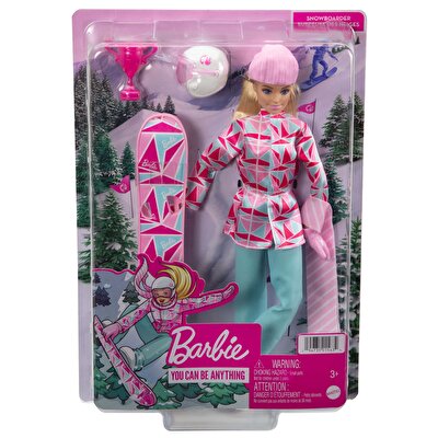 Barbie Snowboard Sporcusu Bebek HCN32