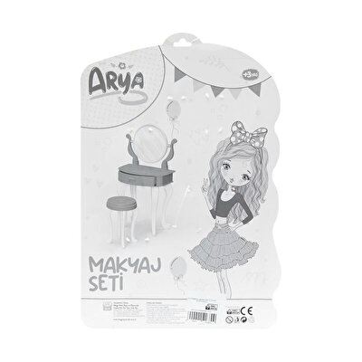 Arya Makyaj Masası Seti Kare Desen Elbiseli