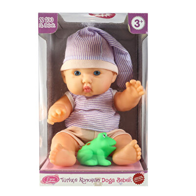 Doğa Et Bebek ve Minik Arkadaşı Mor Beyaz Elbiseli