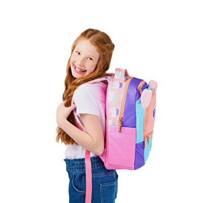 Kaukko Kids Cute Face Cat Okul Çantası