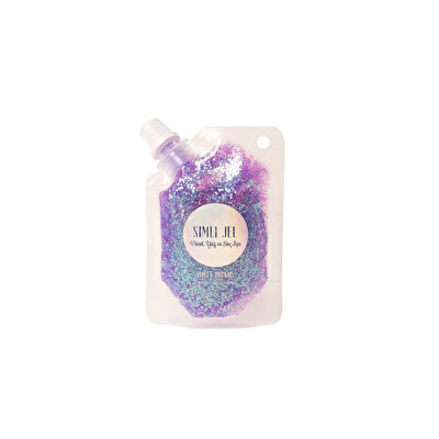 Lukky Yüz ve Vücut Parıltılı Mor Simli Jel