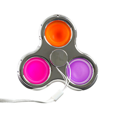 Pop It Elektroliz 3 Parmak Stres Çarkı Gümüş