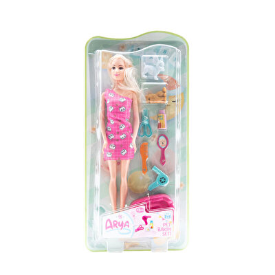 Arya Pet Bakım ve Pet Besleme Seti̇ Pembe Kedi̇ Desen Elbi̇seli