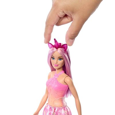 Barbie Unicorn Temalı Pembe Saçlı Bebek HRR13