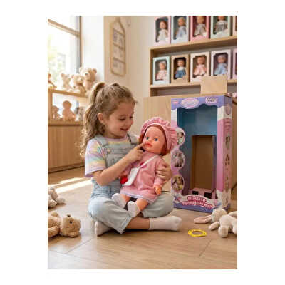 Konuşan Ezgi Pembe Elbiseli Et Bebek 50 Cm