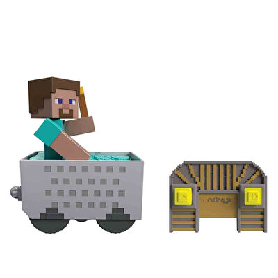 Minecraft Işıklı Uzaktan Kumandalı Minecart ve Steve Figürü JMT40