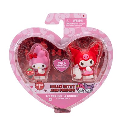 Hello Kitty Kalpten Kalbe 2’li Figür Seti My Melody - Kuromi