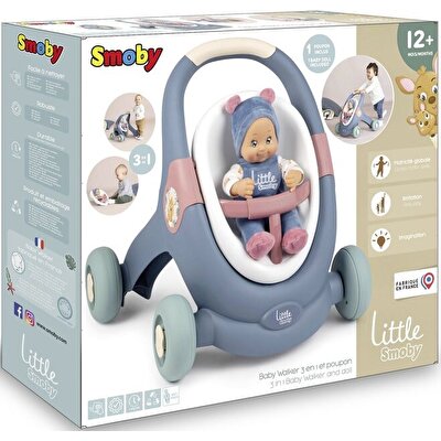 Little Smoby Baby Walker 3'ü 1 Arada Yürüteç ve Bebeği