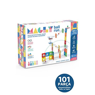 Magly Ball Run Parkur Oyunu 101 Parça Manyetik Yapı Seti