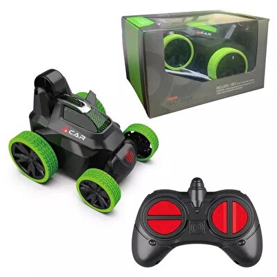Uzaktan Kumandalı Akrobatik Zıppır Şarjlı Araba Yeşil