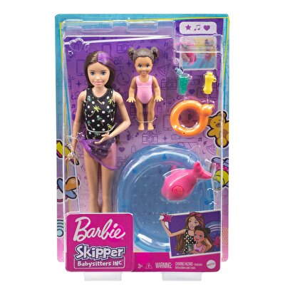 Barbie Bebek Bakıcılığı Oyun Seti Havuz Temalı GRP39