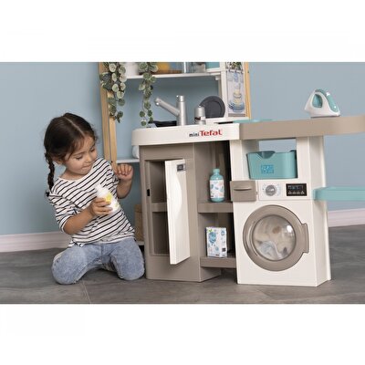 Smoby Tefal 2in1 Sesli Çamaşır Makineli Mutfak Seti