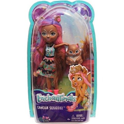 Enchantimals Popüler Karakter Bebekler Sancha Squirrel ve Stumper FMT61