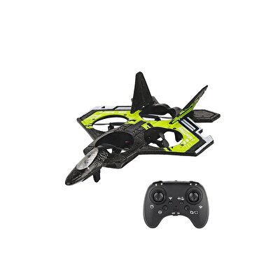 Uzaktan Kumanda 2.4 GHz LED Işıklı Jet Uçak Drone Yeşil