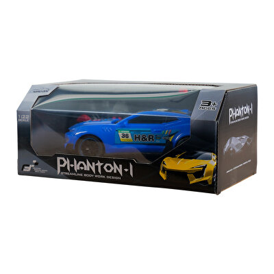 Full Fonksiyon Pilli 1:22 Ölçek Uzaktan Kumandalı Mavi Yarış Arabası