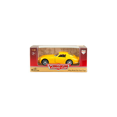 Die Cast 1:32 Klasik Spor Çek Bırak Araba Sarı