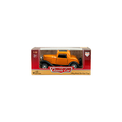 Die Cast 1:32 Retro Hot Rod Çek Bırak Araba Hardal