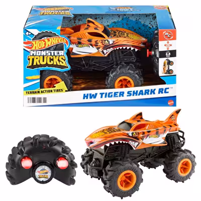 Hot Wheels Monster Trucks 1:24 Tiger Shark Uzaktan Kumandalı Araba HNV03