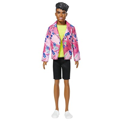Barbie Ken 60. Yıl Bebeği Siyah Şortlu Desenli Ceketli GRB44