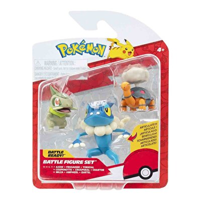 Pokemon Battle 3'lü Fi̇gür Seti̇ Axew Frogadier Torkoal