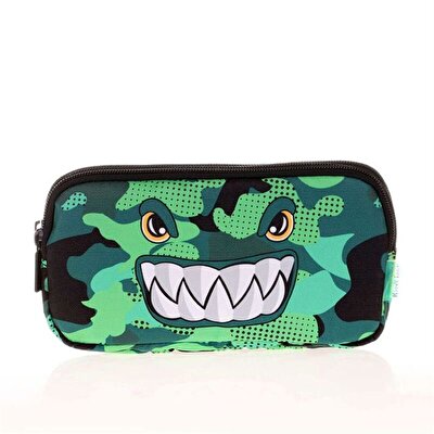 Kaukko Kids&Love 3 Bölmeli Square Dinosaur Kalem Çantası