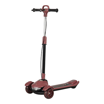 Prego Rapid Işıklı Müzikli ve Katlanabilir Scooter Bordo