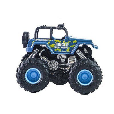 1:36 Ölçekli Sürtmeli Dev Tekerli Araçlar Mavi Jungle