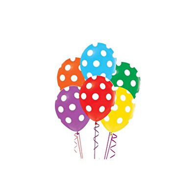 Puantiye Baskılı Karışık Balon 8’li