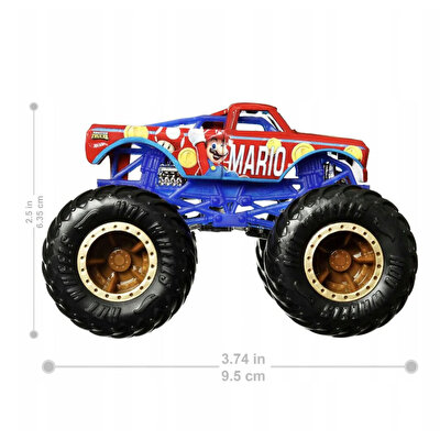 Hot Wheels Monster Trucks Gösteri Dünyası Temalı 1:64 Arabalar Mario HCR75