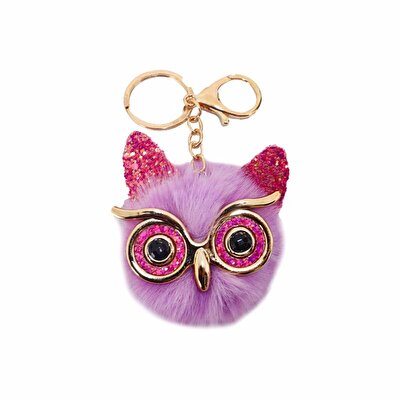 Baykuş Peluş Anahtarlık Lila