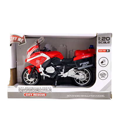 Sesli Işıklı Kırmızı İtfaiye Motosikleti