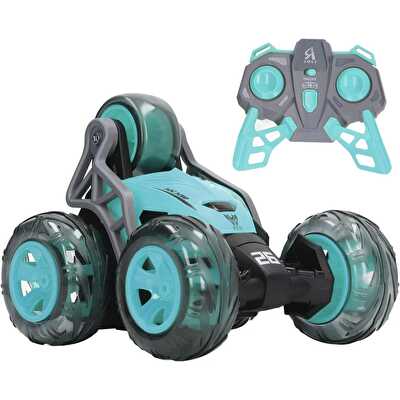 Uzaktan Kumandalı Led Işıklı ve Müzikli Akrobat Araba 360° Dönebilen Stunt Araba Yeşil
