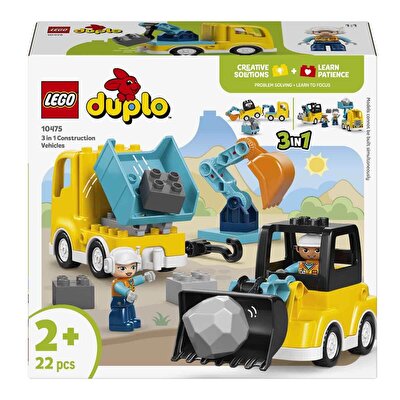 LEGO DUPLO Kasabası 3'ü 1 Arada İnşaat Araçları 10475