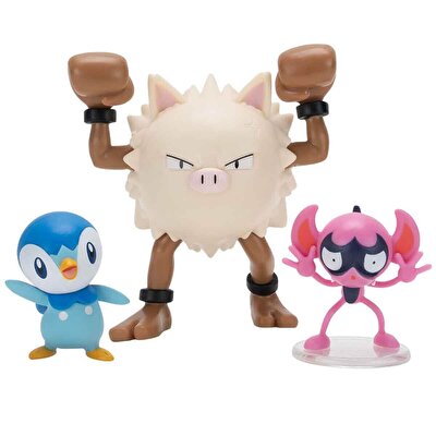 Pokemon Battle 3'lü Fi̇gür Seti̇ Piplup Primeape Impidimp
