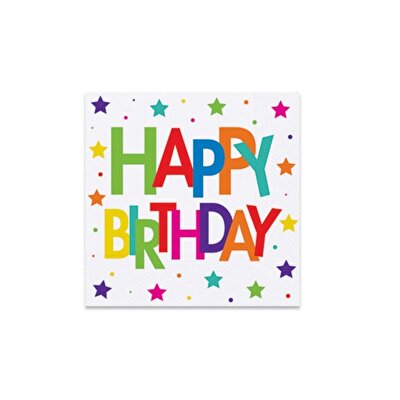 Superstar Happy Birthday Kağıt Peçete 33x33 Cm 16 Adet
