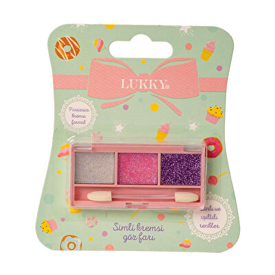 Lukky 3 Renkli̇ Parıltılı Simli Göz Farı Paleti̇ ve Fırçası