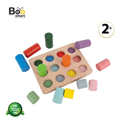 Bee Smart Montessori Ahşap Renkli Silindirler
