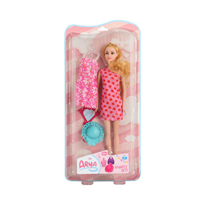 Arya Elbiseli Kıyafet Seti̇ Kalp Desen Elbiseli