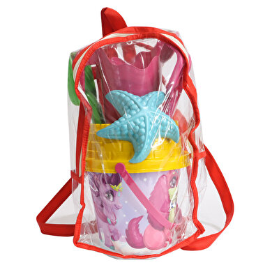 2015 Mas Resimli Çantalı Yuvarlak Kova Kırmızı