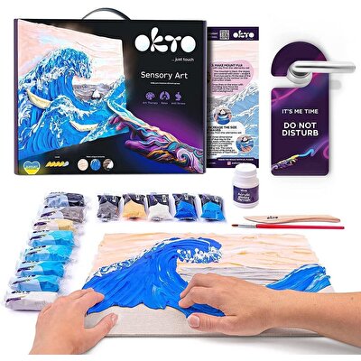 OKTO The Great Wave of Kanagawa 3D Duyusal Sanat Seti