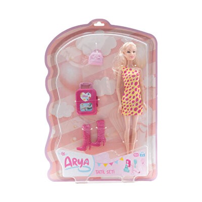 Arya Pet Taşıma Seti Sarı Puantiye Elbiseli