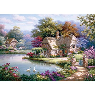 Anatolian 1500 Parça Puzzle Kuğular ve Kır Evi